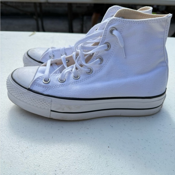 Converse Shoes - Converse White High-Top Platform Sneakers, size 7.5